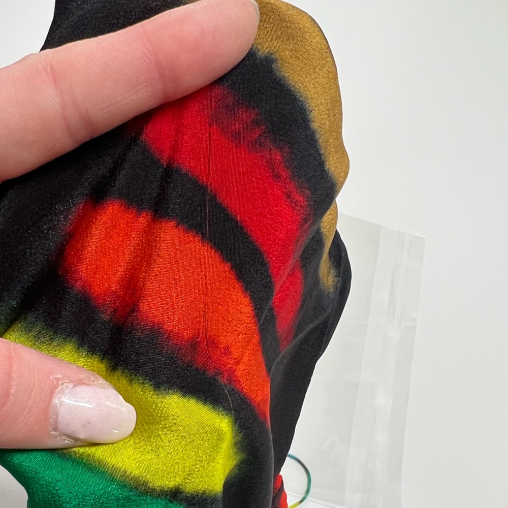 Alice + Olivia Harmon Silk Rainbow Stripe Tank Top Cowl Neck - Picture 14 of 16